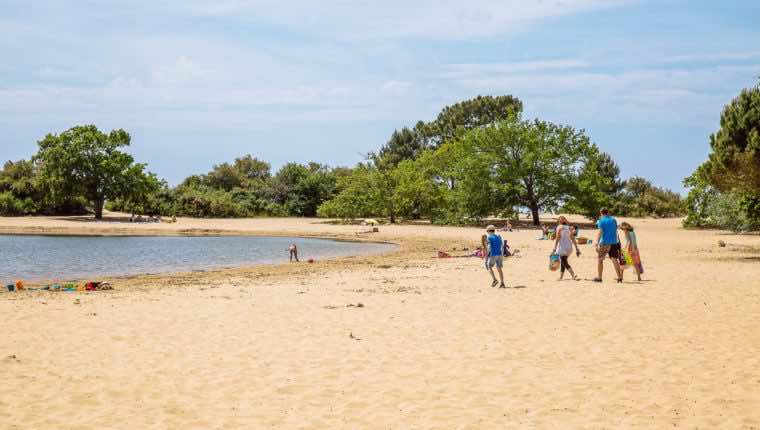 Famille à la plage de St Brcie à Arès