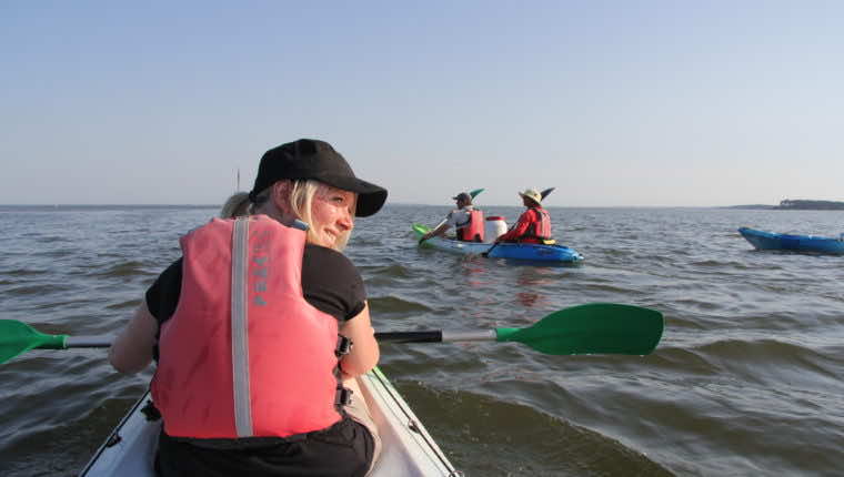 Kayak de mer à Arès, sur le Bassin d'Arcachon